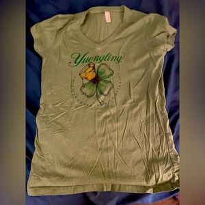 NWOT Women’s green medium v neck Yuengling t shirt